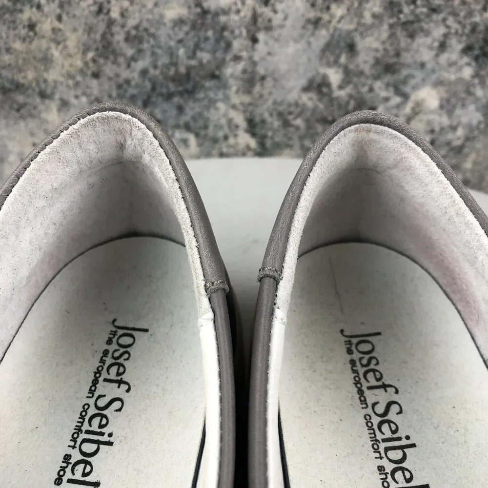 Josef Seibel Women's Size 39 (8-8.5) Sina 39 Grey Leather Slip On Sneakers